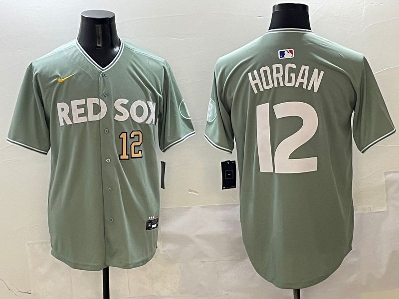 Men Boston Red Sox #12 Horgan Green Joint Name Nike 2025 MLB Jersey style 5